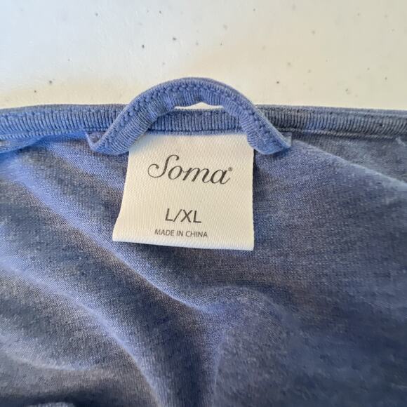Soma Blue soft robe Cozy Short Robe size large XL rayon spandex blend nightgown - Picture 9 of 14